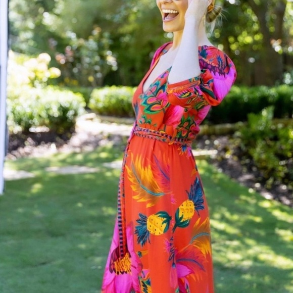 FARM Rio Vibrant Floral Maxi Dress - Red and Pink - Picture 5 of 14
